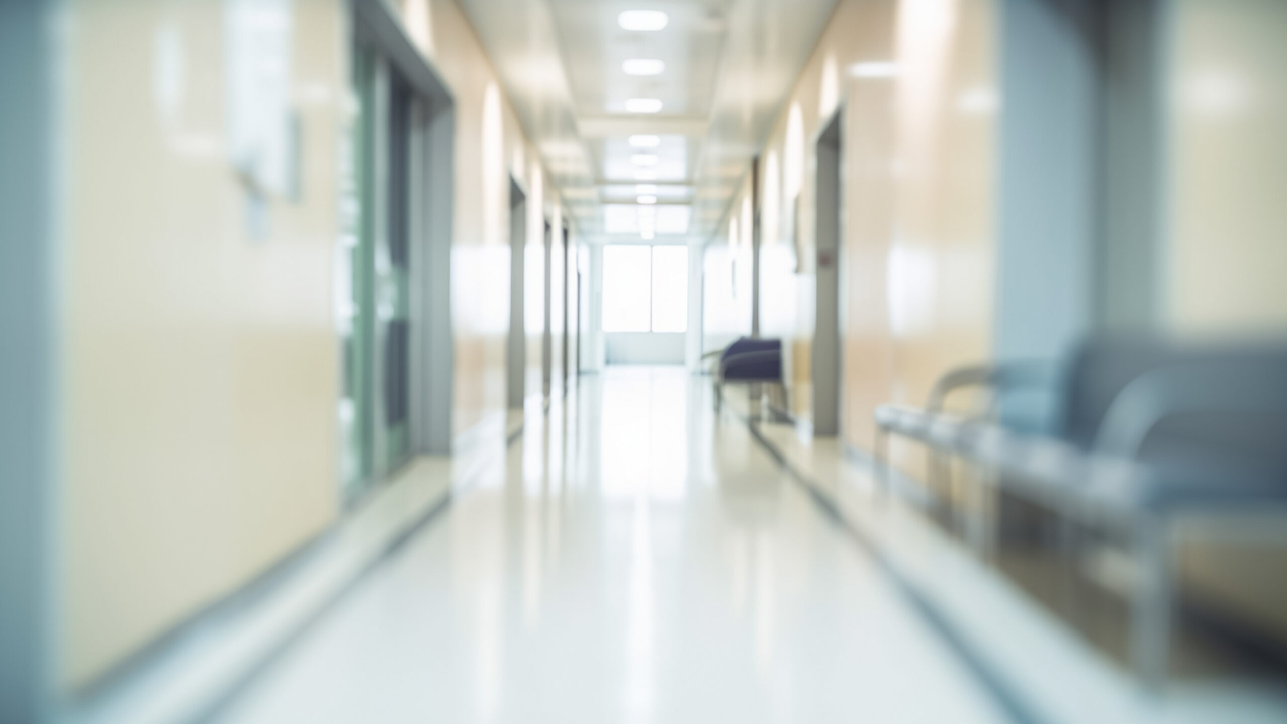 Abstract blur luxury hospital corridor. Blur clinic interior bac